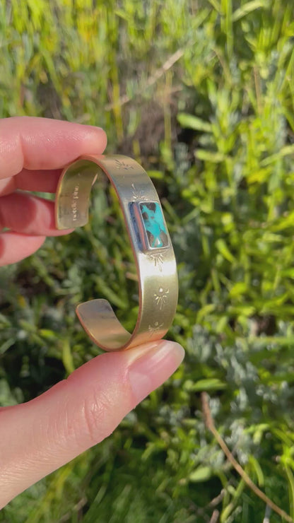 Mixed metal Turquoise Cuff 1