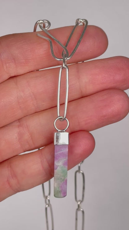 Nevada mined Variscite on a hand fabricated chain