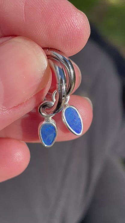 Australian Opal Huggie Hoop 5