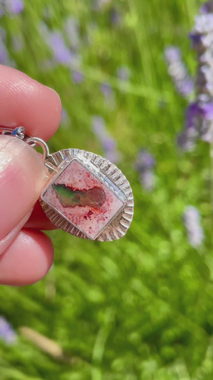 Mexican Fire Opal inlay Pendant 4