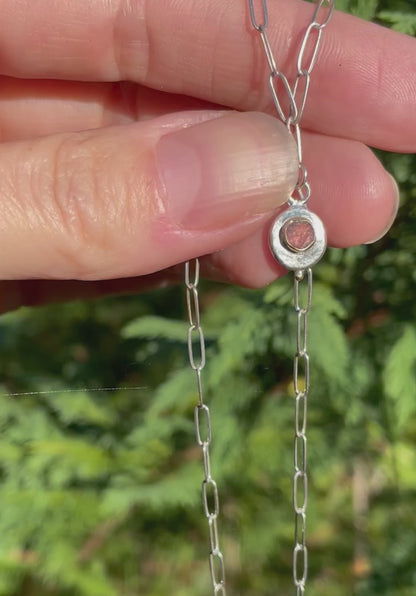 Raw Montana Sapphire Gold and Silver Necklace