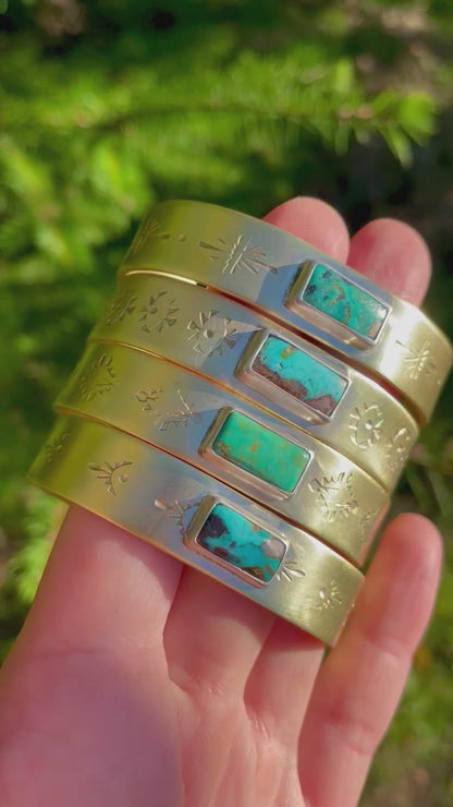 Mixed metal Turquoise Cuff 2