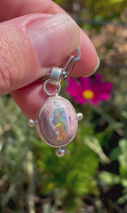 Mexican Fire Opal chain necklace 1
