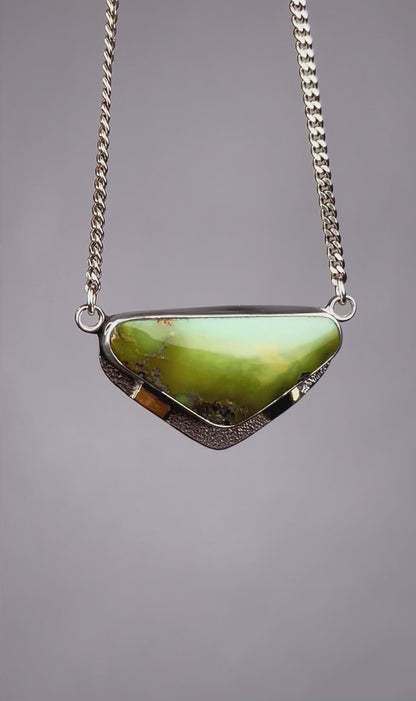 Sterling and Gold Variscite Necklace