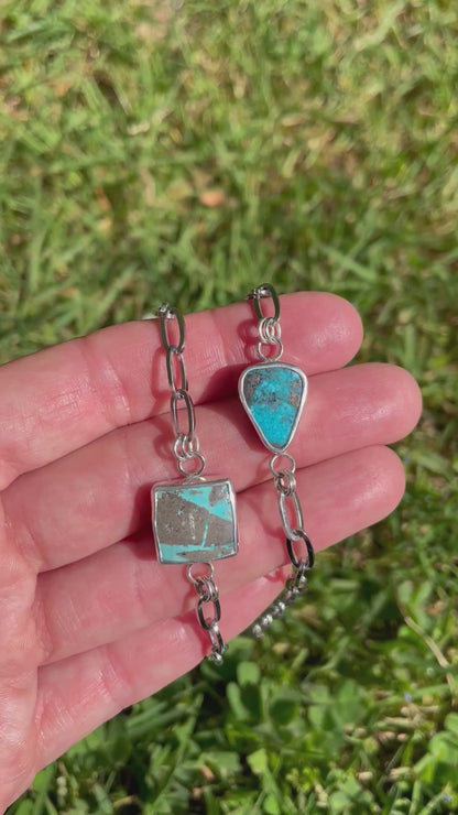 Turquoise Teardrop Chain Bracelet
