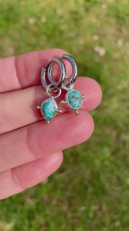 Turquoise Huggie Hoop