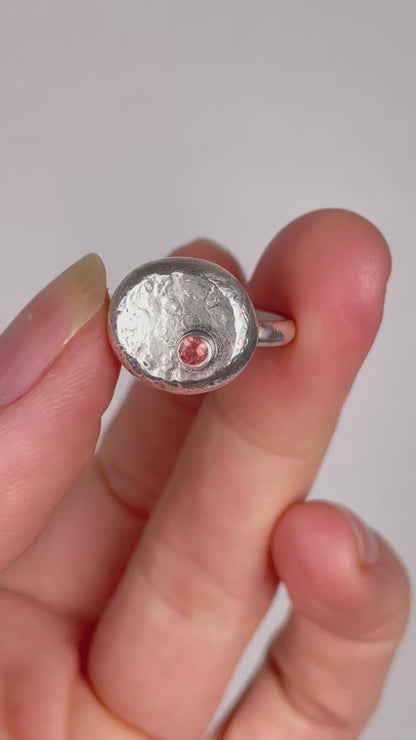 Recycled Sterling ring with Oregon Sunstone