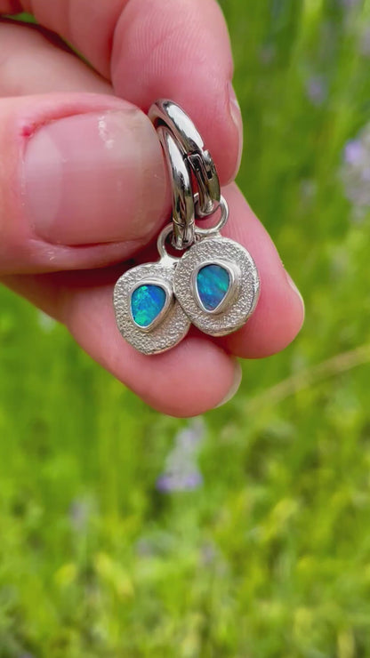 Australian Opal Huggie Hoops 2