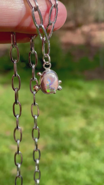 Mexican Fire Opal Chain Necklace 4