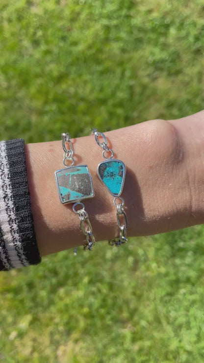 Turquoise Teardrop Chain Bracelet