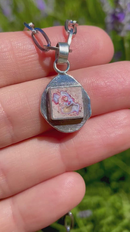 Mexican Fire Opal inlay Pendant 3