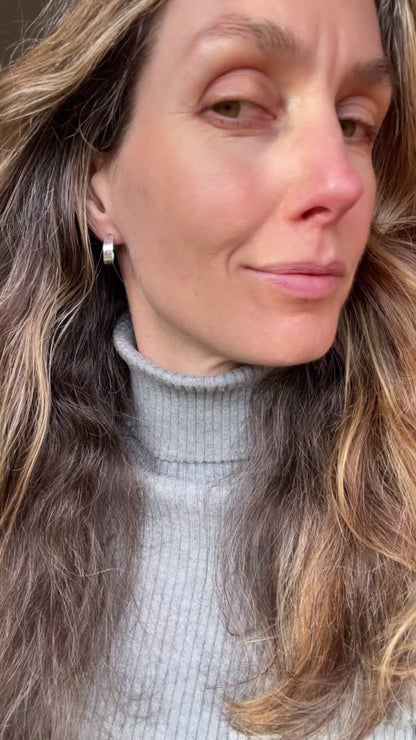 Hand stamped Sterling Hoops 3