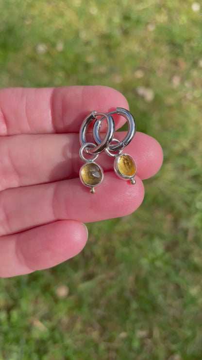 Citrine Huggie Hoop