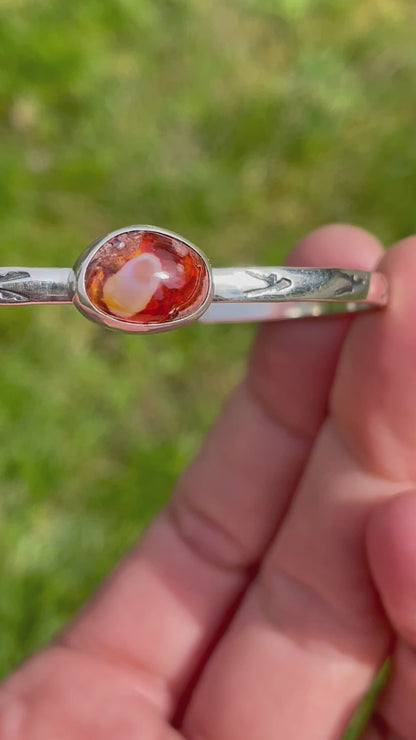 Mexican Fire Opal Cuff 1 Stamped