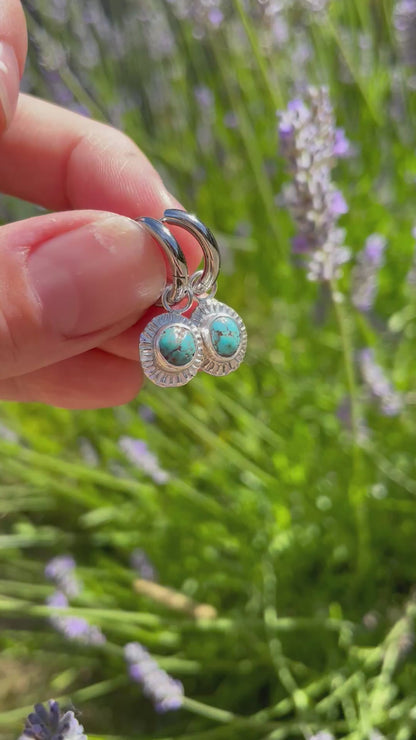 Carlin Nevada Turquoise Huggie Hoops
