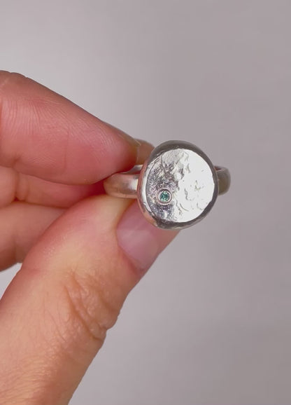 Recycled Sterling ring with Montana Sapphire