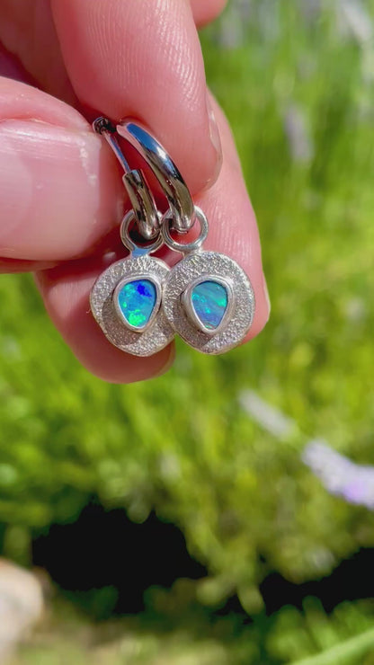 Australian Opal Huggie Hoops 2