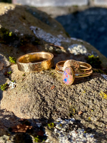 Previous custom his/hers engagement and wedding ring set