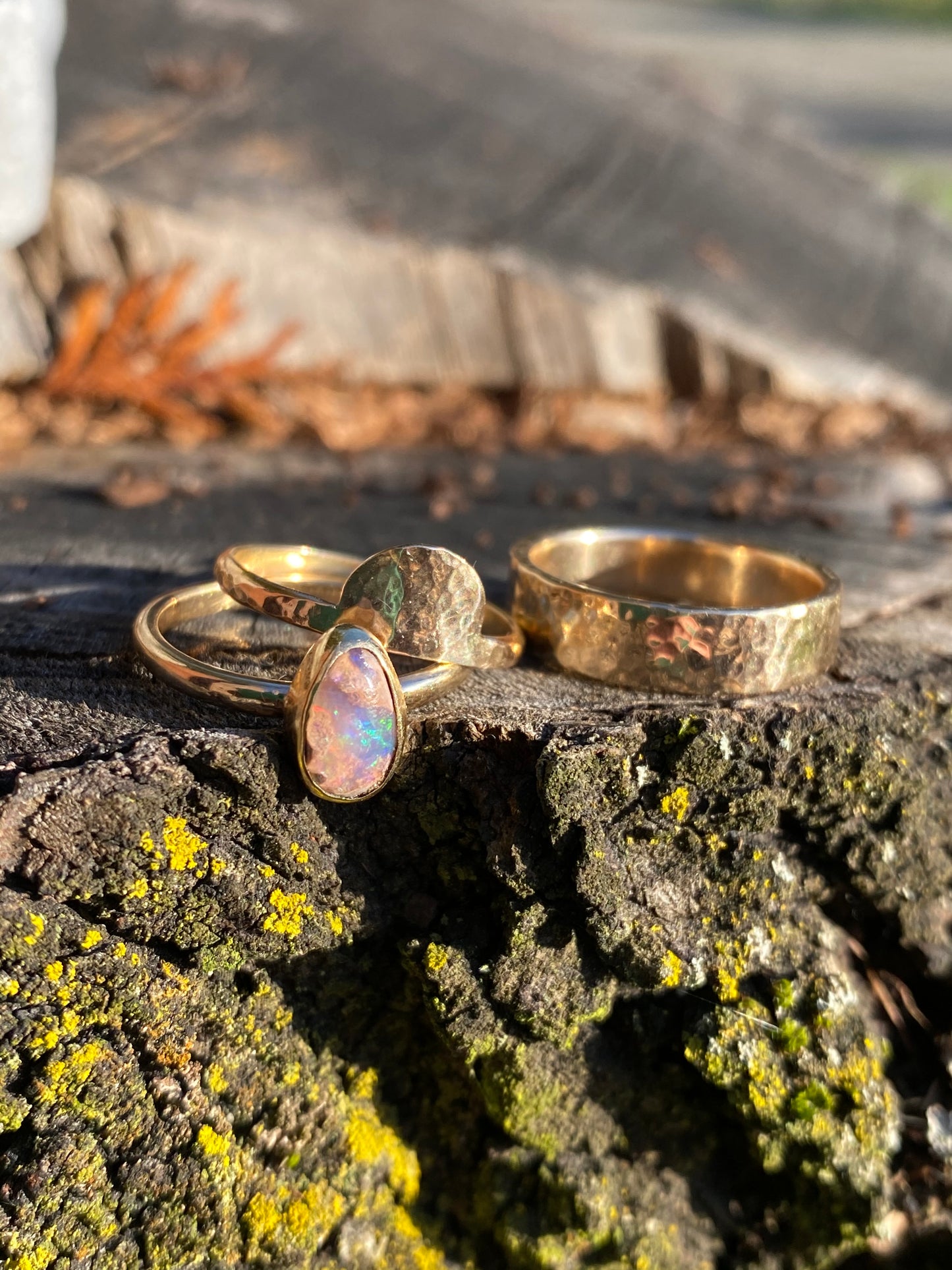 Previous custom his/hers engagement and wedding ring set
