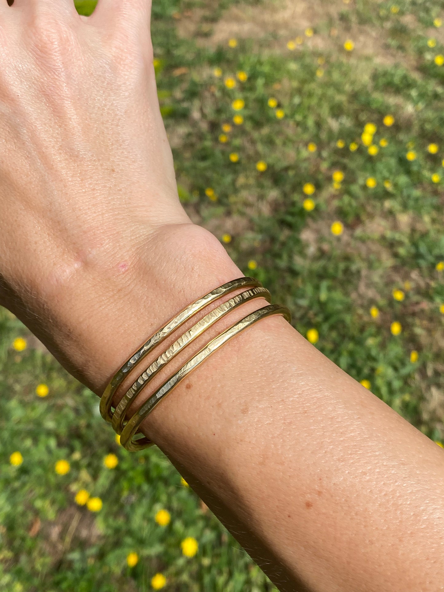Brass stacking Cuff *Live your life Collection